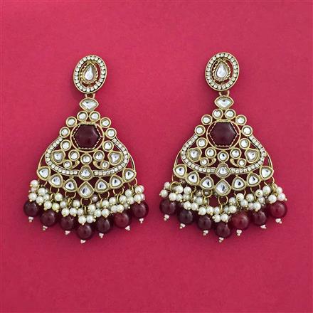 Indo Western Moti Earring With Mehndi Plating
