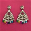 Indo Western Moti Earring With Mehndi Plating