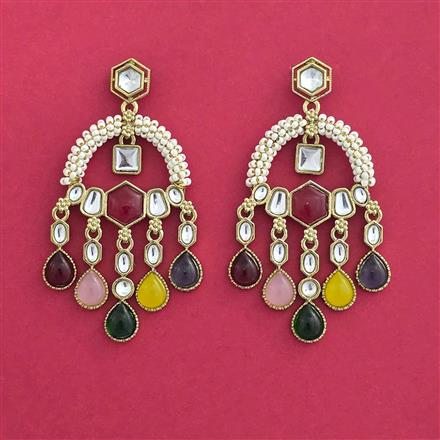 Indo Western Classic Earring With Mehndi Plating