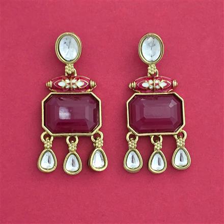 Indo Western Classic Earring With Mehndi Plating