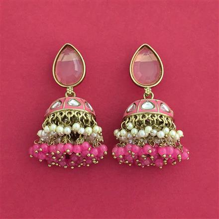 Indo Western Jhumki With Mehndi Plating