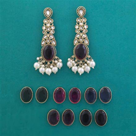Indo Western Changeable Earring With Mehndi Plating