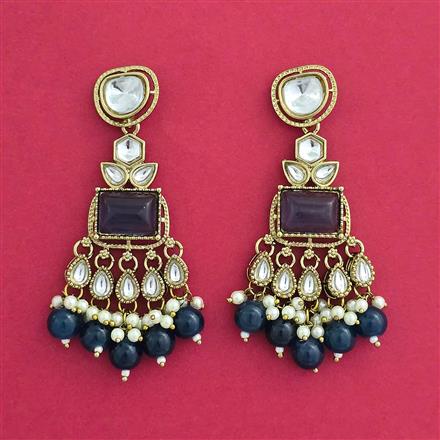 Indo Western Classic Earring With Mehndi Plating