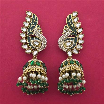 Indo Western Meenakari Earring With Mehndi Plating