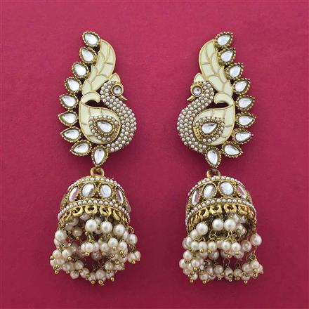 Indo Western Meenakari Earring With Mehndi Plating