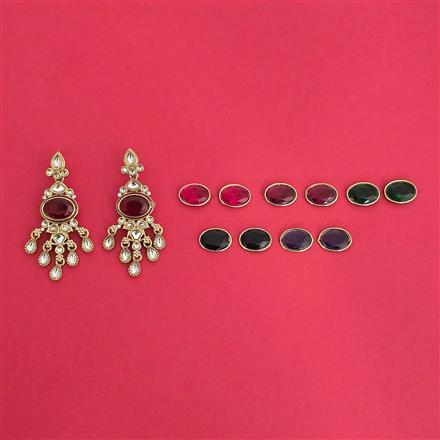 Indo Western Changeable Earring With Mehndi Plating