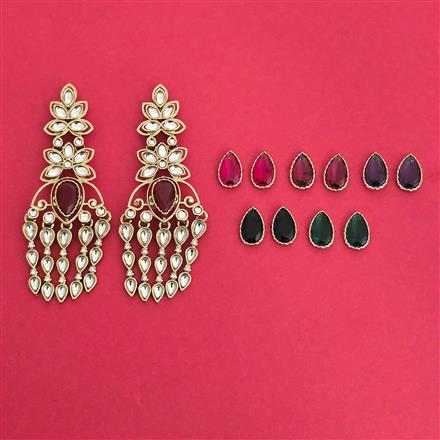 Indo Western Changeable Earring With Mehndi Plating