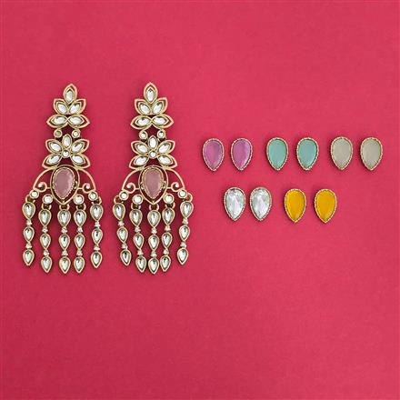 Indo Western Changeable Earring With Mehndi Plating