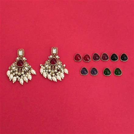Indo Western Changeable Earring With Mehndi Plating