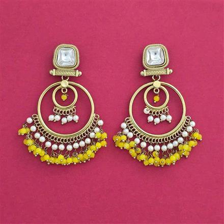 Indo Western Classic Earring With Mehndi Plating