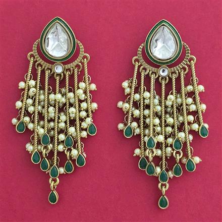 Indo Western Meenakari Earring With Mehndi Plating
