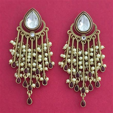 Indo Western Meenakari Earring With Mehndi Plating