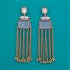 Indo Western Long Earring with Mehndi Plating