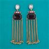 Indo Western Long Earring with Mehndi Plating