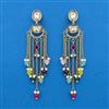 Indo Western Moti Earring With Mehndi Plating
