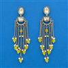 Indo Western Moti Earring With Mehndi Plating