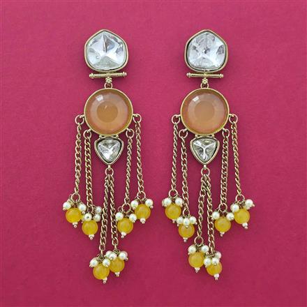 Indo Western Classic Earring With Mehndi Plating