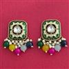 Indo Western Meenakari Earring With Mehndi Plating