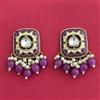 Indo Western Meenakari Earring With Mehndi Plating