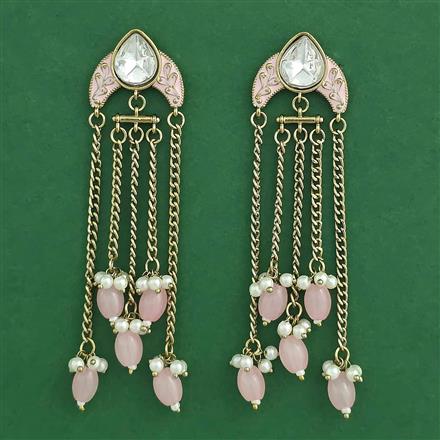 Indo Western Meenakari Earring With Mehndi Plating