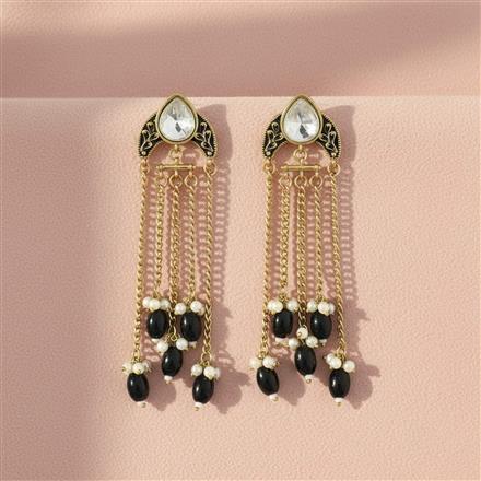 Indo Western Meenakari Earring With Mehndi Plating