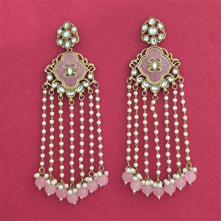 Indo Western Moti Earring With Mehndi Plating