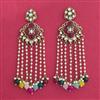 Indo Western Moti Earring With Mehndi Plating