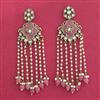 Indo Western Moti Earring With Mehndi Plating