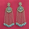 Indo Western Moti Earring With Mehndi Plating