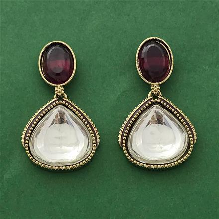 Indo Western Meenakari Earring With Mehndi Plating