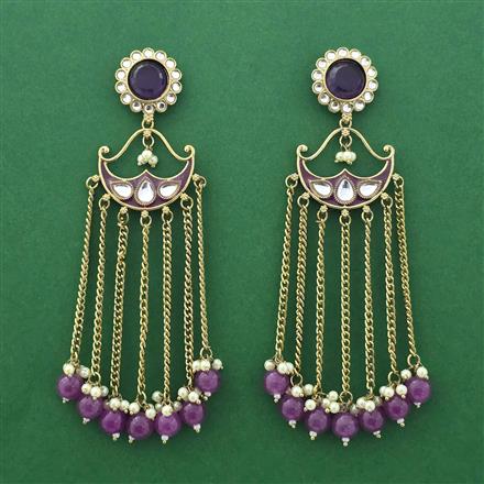 Indo Western Meenakari Earring With Mehndi Plating