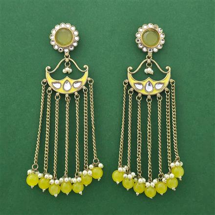 Indo Western Meenakari Earring With Mehndi Plating