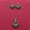 Indo Western Classic Pendant Set With Mehndi Plating