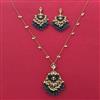 Indo Western Classic Pendant Set With Mehndi Plating