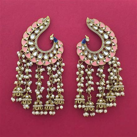 Indo Western Peacock Earring With Mehndi Plating