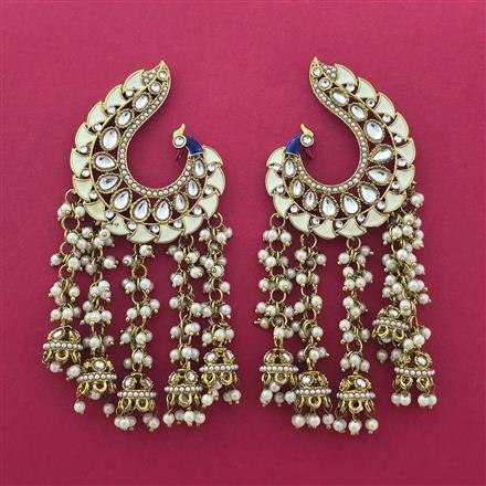 Indo Western Peacock Earring With Mehndi Plating