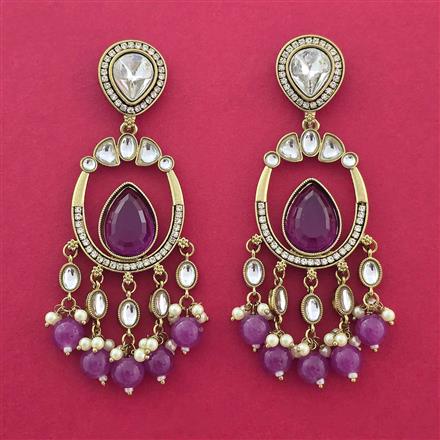 Indo Western Classic Earring With Mehndi Plating