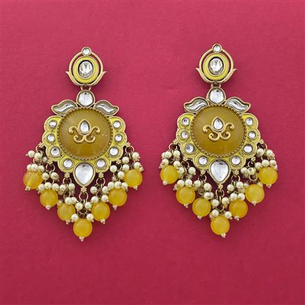 Indo Western Meenakari Earring With Mehndi Plating
