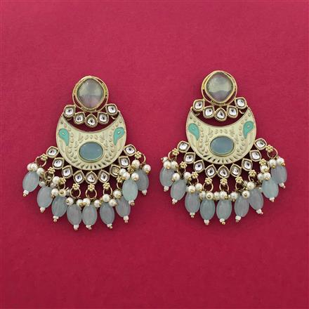 Indo Western Meenakari Earring With Mehndi Plating
