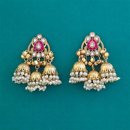 Indo Western Jhumki With Matte Gold Plating