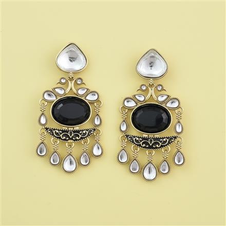 Indo Western Meenakari Earring With Mehndi Plating