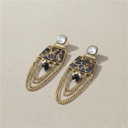 Indo Western Classic Earring With Mehndi Plating