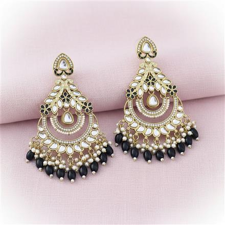 Indo Western Meenakari Earring With Mehndi Plating