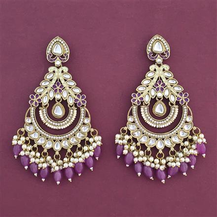 Indo Western Meenakari Earring With Mehndi Plating