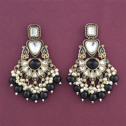 Indo Western Long Earring With Mehndi Plating