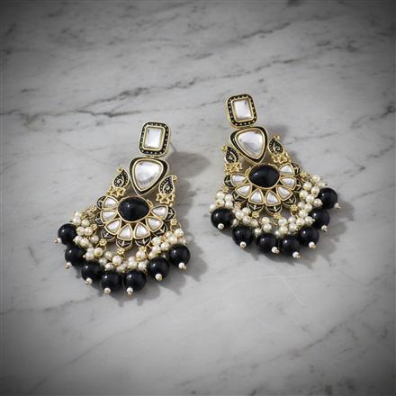 Indo Western Long Earring With Mehndi Plating