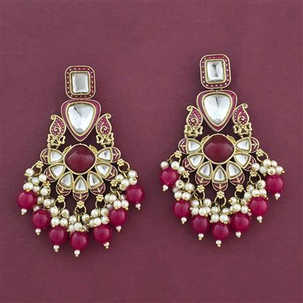 Indo Western Long Earring With Mehndi Plating
