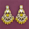 Indo Western Long Earring With Mehndi Plating