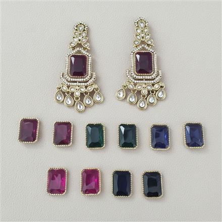 Indo Western Changeable Earring With Mehndi Plating