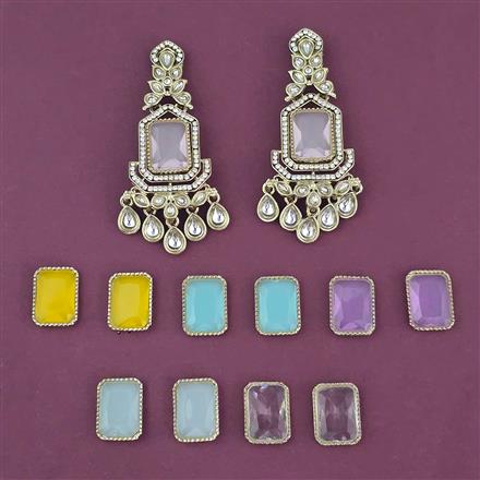 Indo Western Changeable Earring With Mehndi Plating